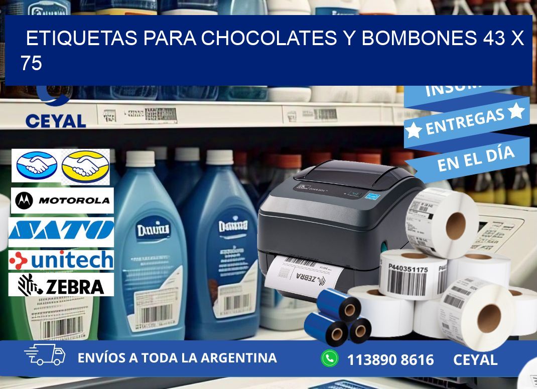 ETIQUETAS PARA CHOCOLATES Y BOMBONES 43 x 75