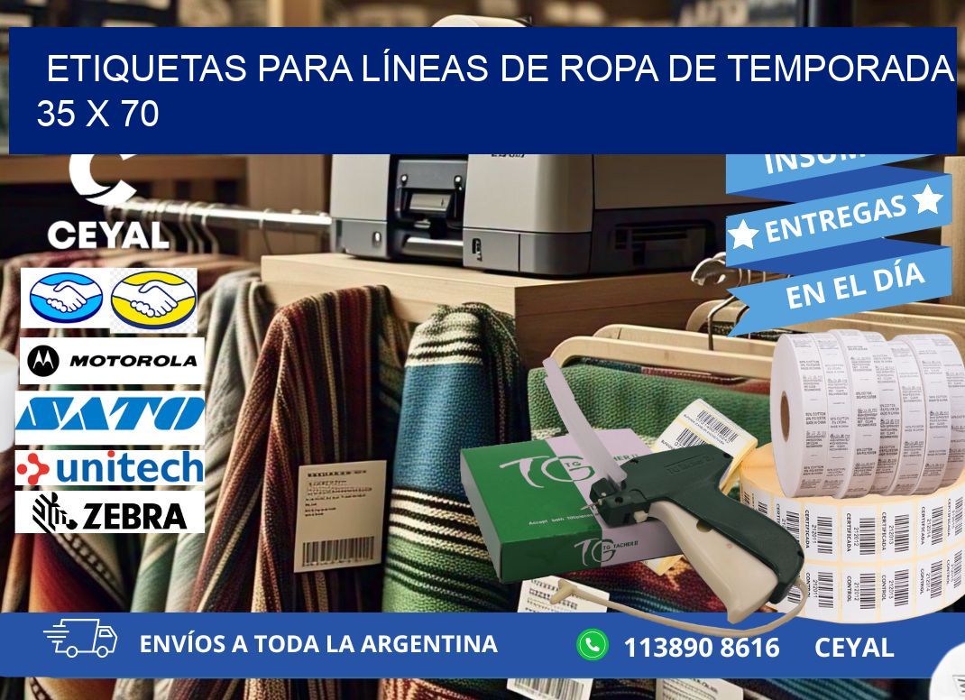 ETIQUETAS PARA LÍNEAS DE ROPA DE TEMPORADA 35 x 70