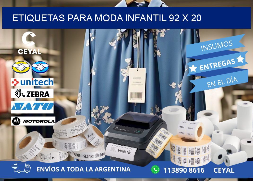 ETIQUETAS PARA MODA INFANTIL 92 x 20