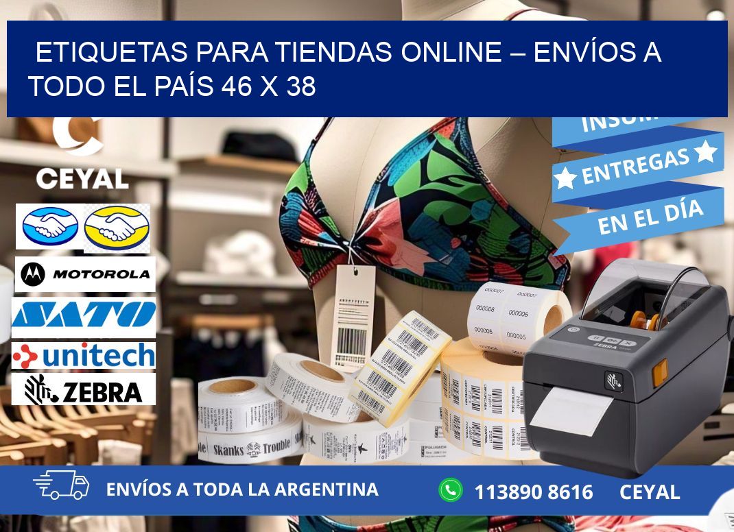 ETIQUETAS PARA TIENDAS ONLINE – ENVÍOS A TODO EL PAÍS 46 x 38