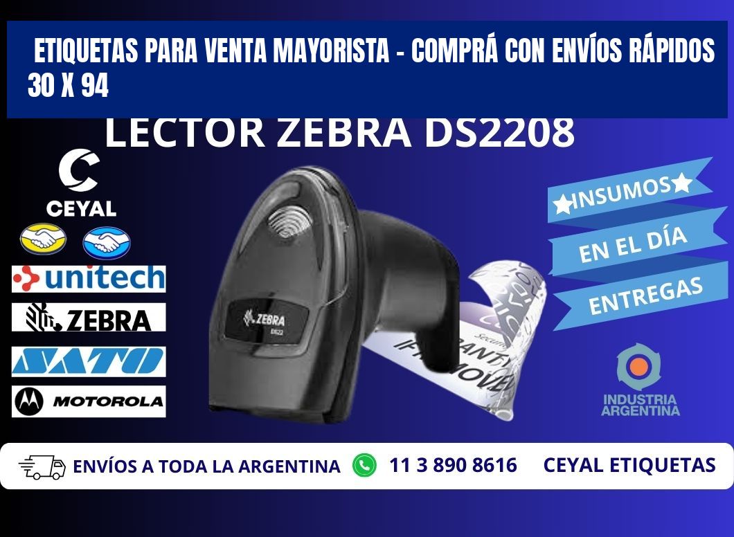 ETIQUETAS PARA VENTA MAYORISTA – COMPRÁ CON ENVÍOS RÁPIDOS 30 x 94