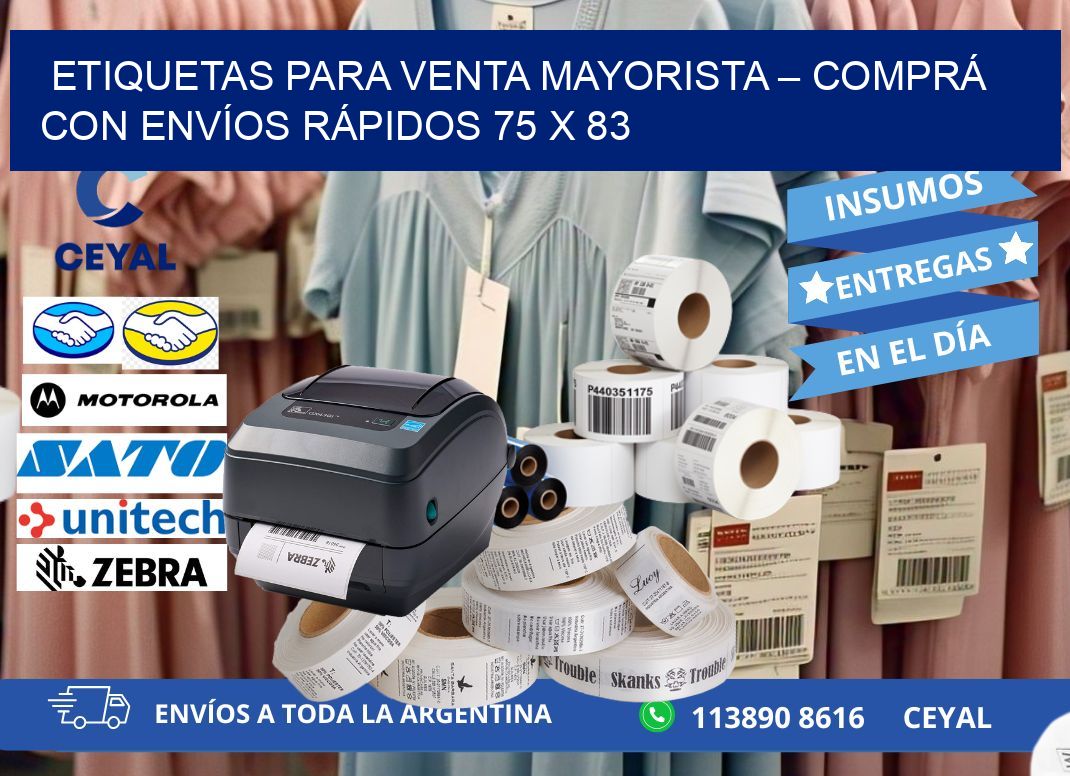 ETIQUETAS PARA VENTA MAYORISTA – COMPRÁ CON ENVÍOS RÁPIDOS 75 x 83