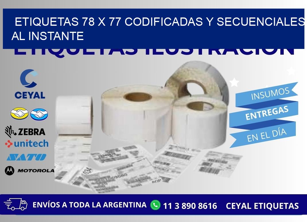 Etiquetas 78 x 77 Codificadas y Secuenciales al Instante