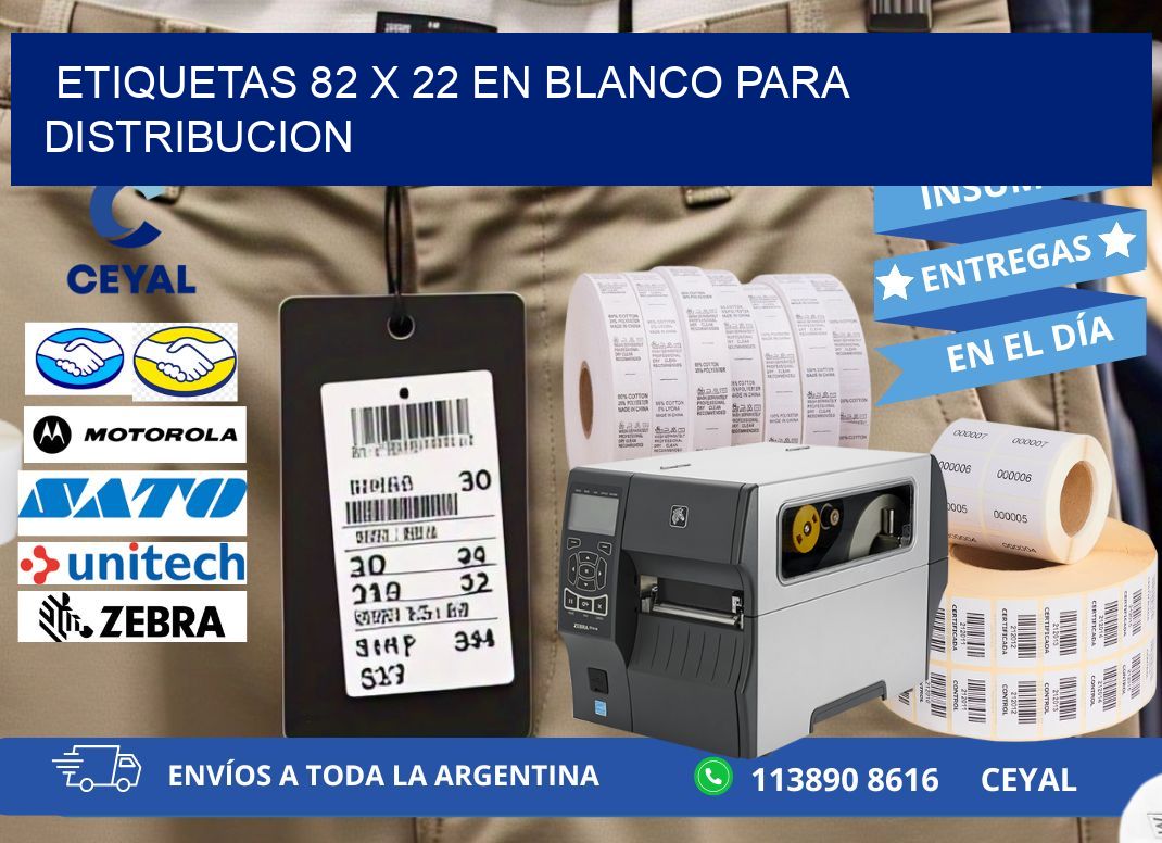 Etiquetas 82 x 22 en blanco para distribucion