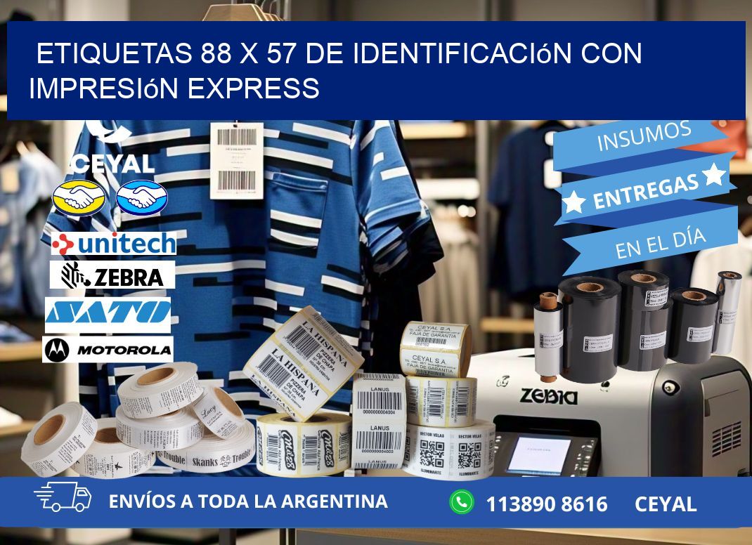 Etiquetas 88 x 57 de Identificación con Impresión Express