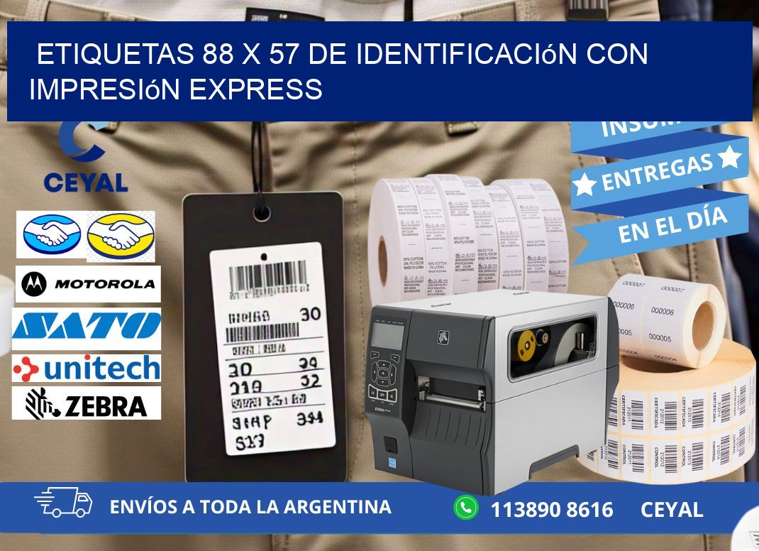 Etiquetas 88 x 57 de Identificación con Impresión Express