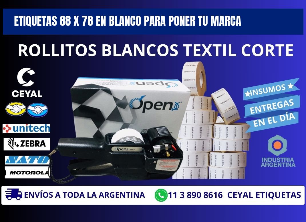 Etiquetas 88 x 78 en blanco para poner tu marca