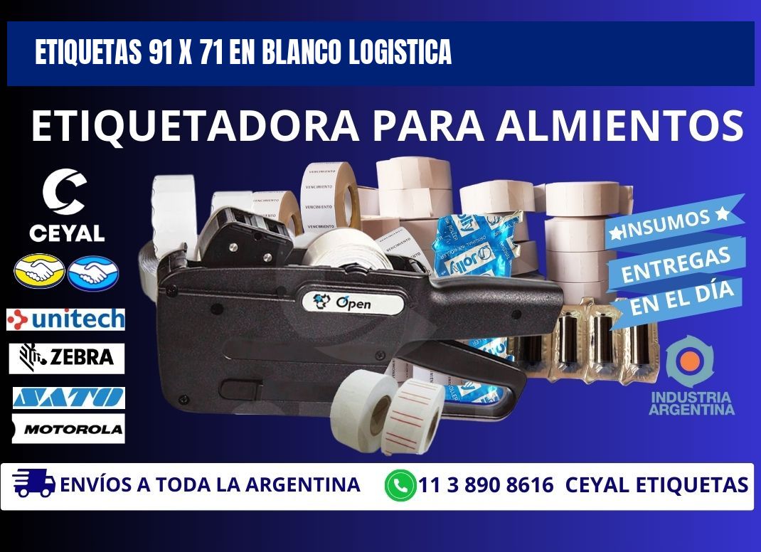 Etiquetas 91 x 71 en blanco logistica