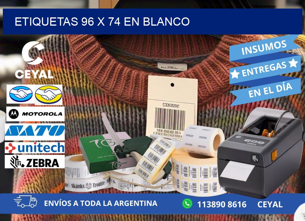 Etiquetas 96 x 74 en blanco