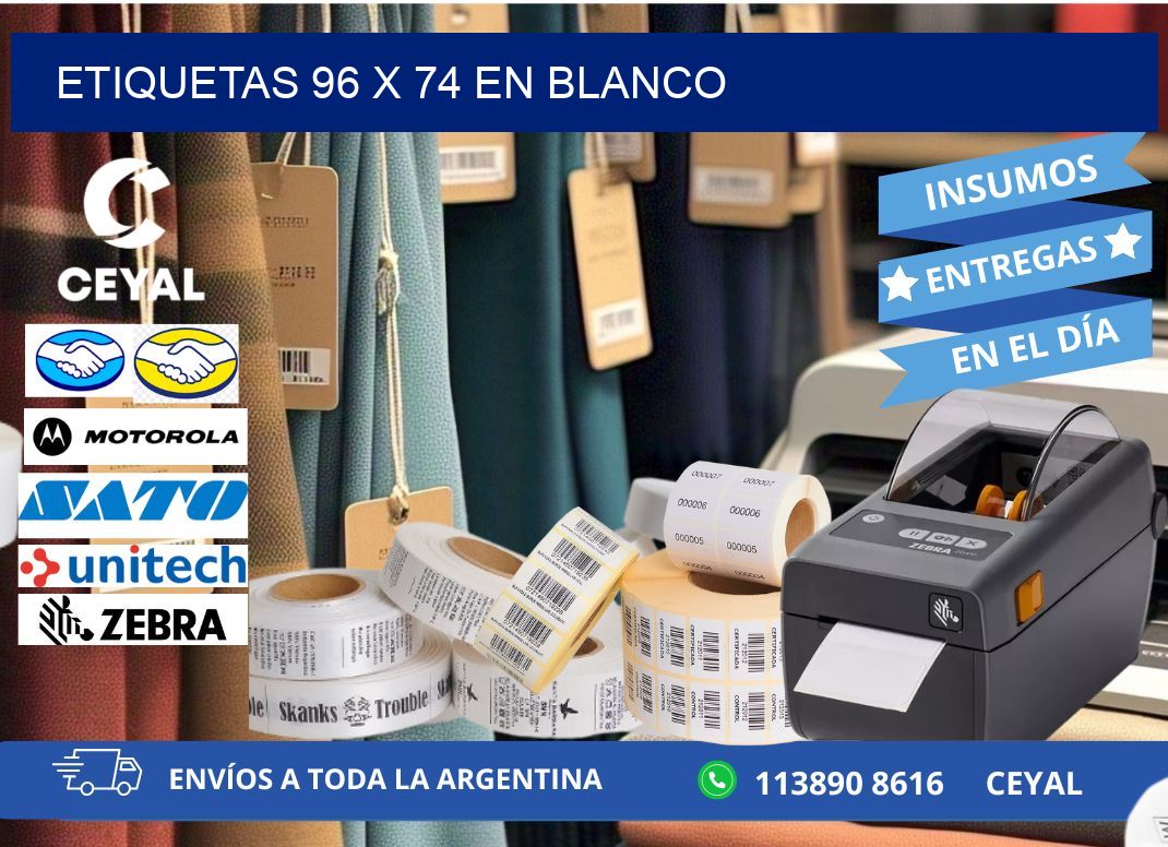 Etiquetas 96 x 74 en blanco