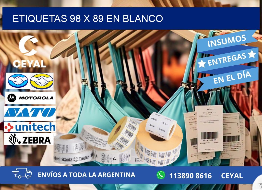 Etiquetas 98 x 89 en blanco