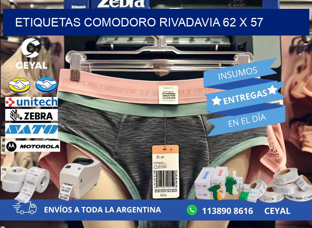 Etiquetas Comodoro Rivadavia 62 x 57