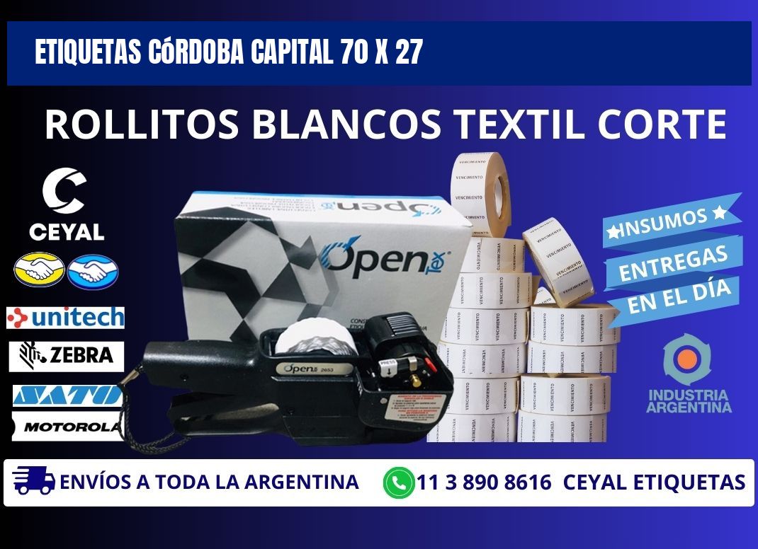 Etiquetas Córdoba Capital 70 x 27