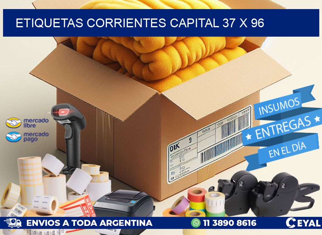 Etiquetas Corrientes Capital 37 x 96