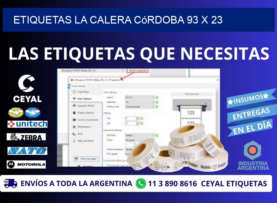 Etiquetas La Calera Córdoba 93 x 23
