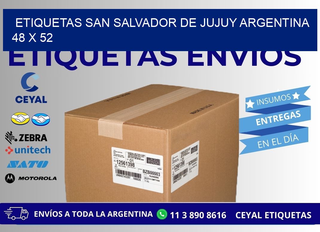 Etiquetas San Salvador de Jujuy Argentina 48 x 52