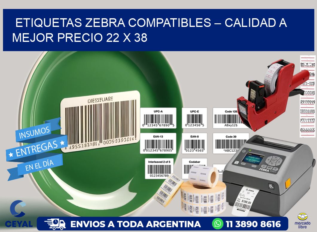 Etiquetas Zebra Compatibles – Calidad a Mejor Precio 22 x 38