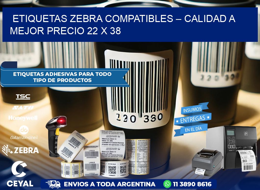 Etiquetas Zebra Compatibles – Calidad a Mejor Precio 22 x 38