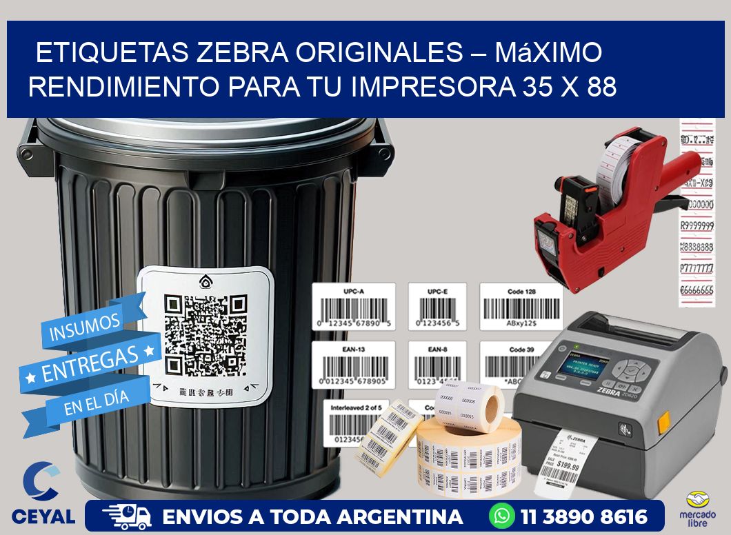 Etiquetas Zebra Originales – Máximo Rendimiento para tu Impresora 35 x 88