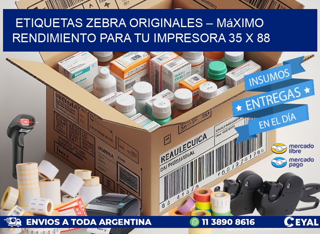 Etiquetas Zebra Originales – Máximo Rendimiento para tu Impresora 35 x 88