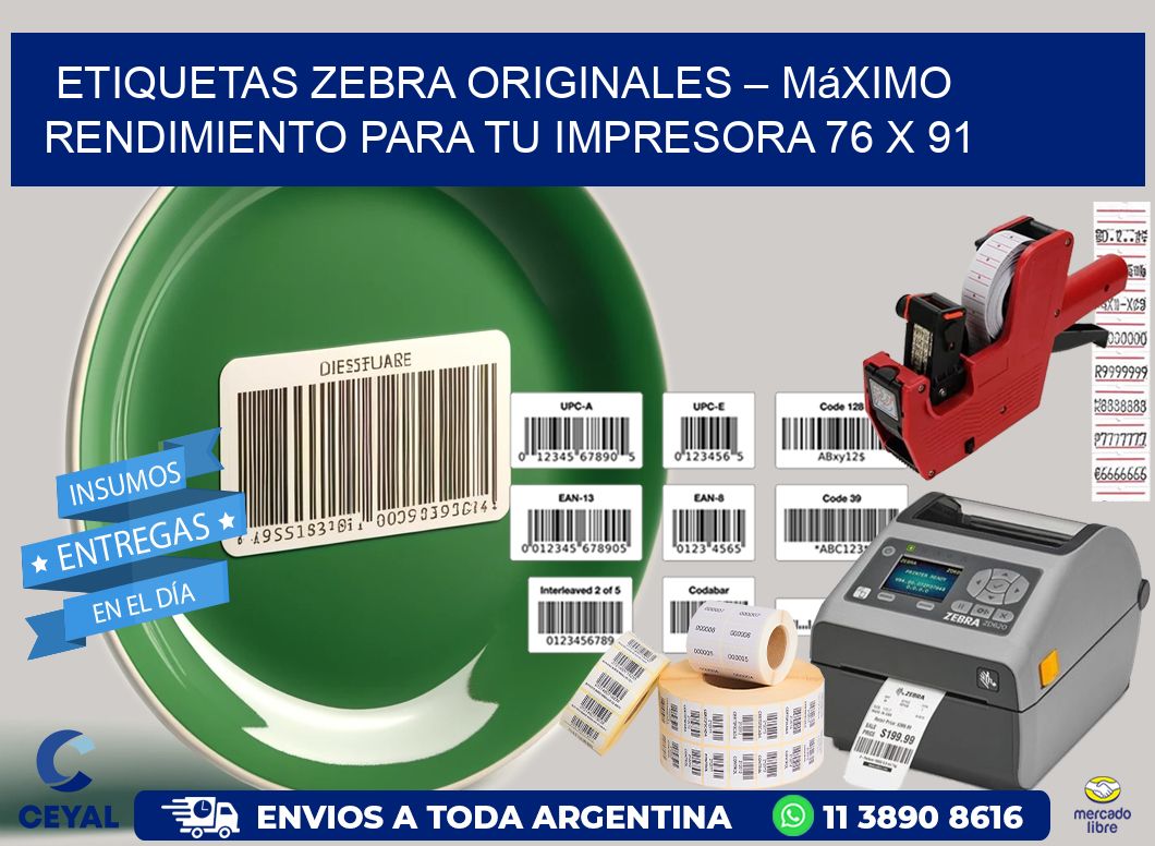 Etiquetas Zebra Originales – Máximo Rendimiento para tu Impresora 76 x 91