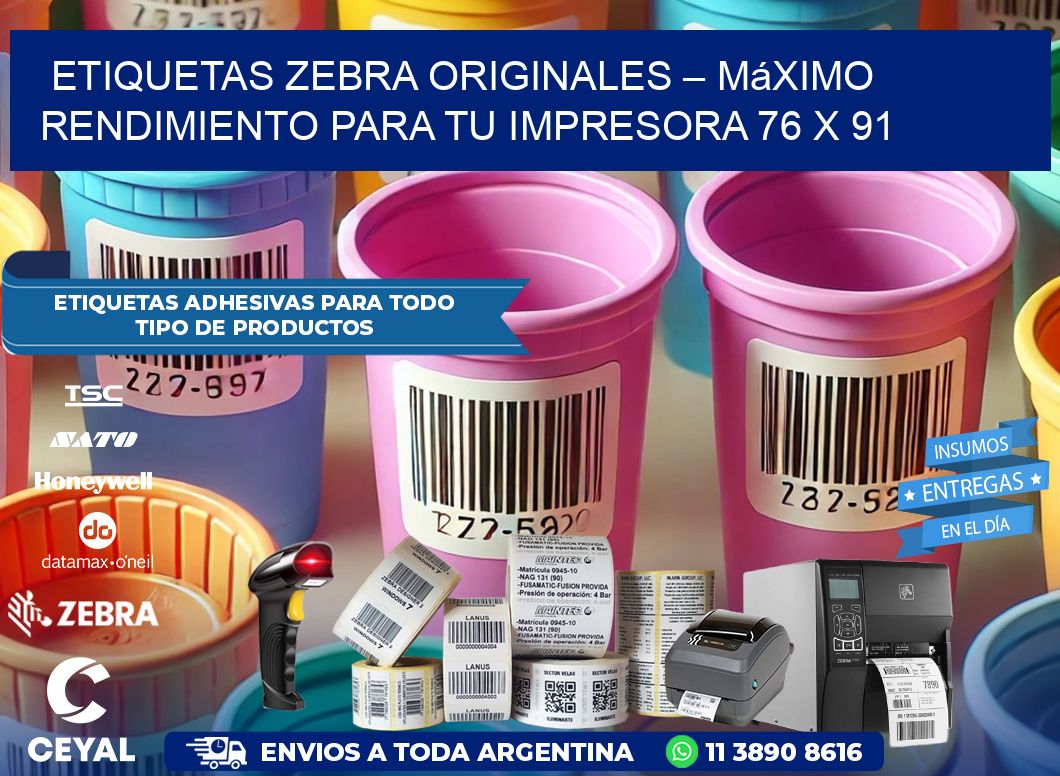 Etiquetas Zebra Originales – Máximo Rendimiento para tu Impresora 76 x 91