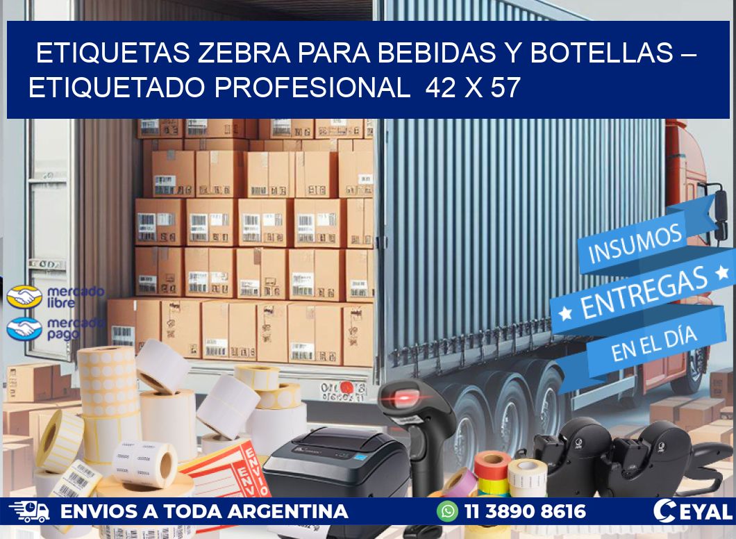 Etiquetas Zebra para Bebidas y Botellas – Etiquetado Profesional  42 x 57