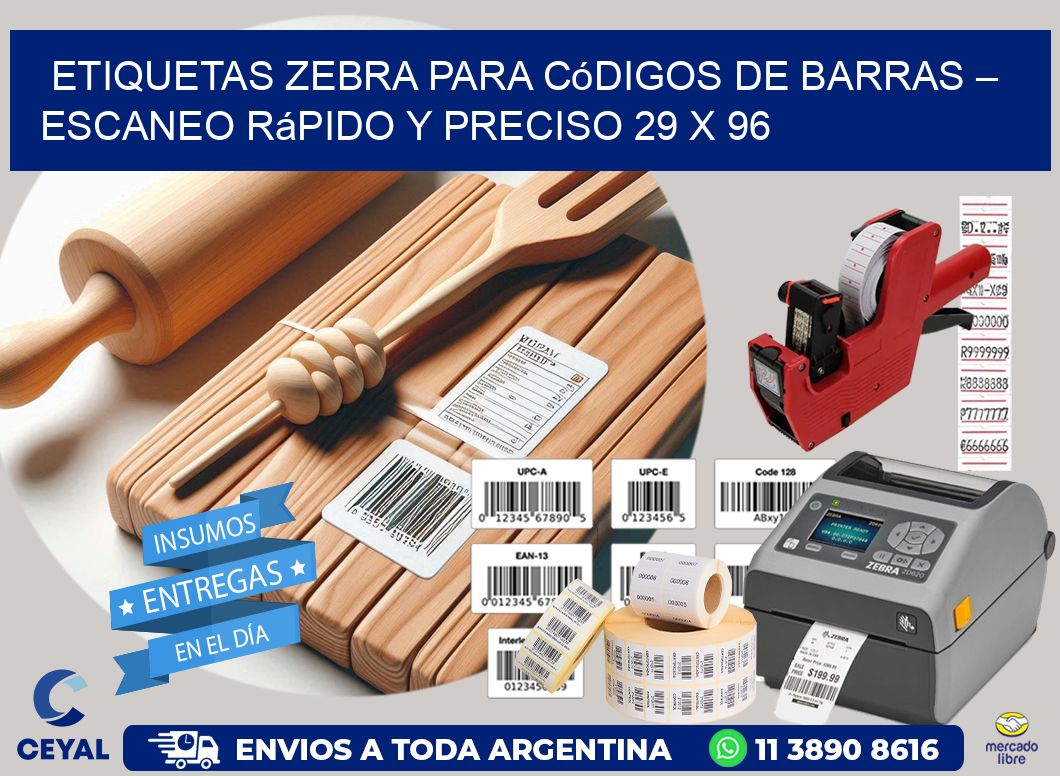 Etiquetas Zebra para Códigos de Barras – Escaneo Rápido y Preciso 29 x 96