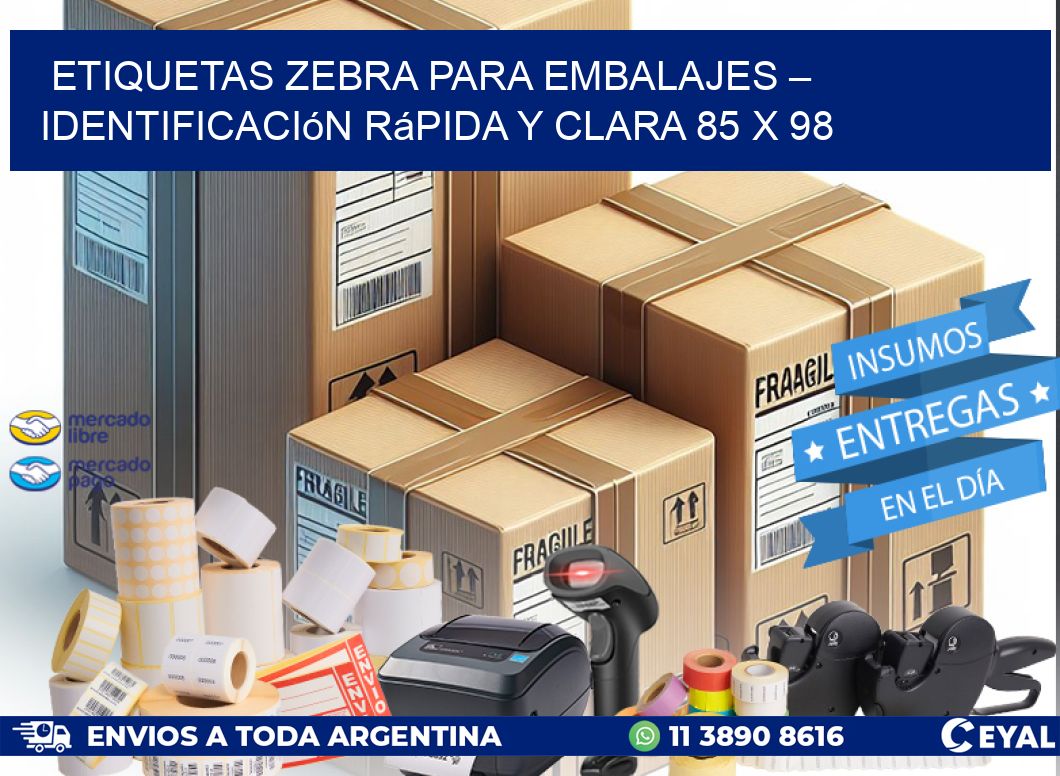 Etiquetas Zebra para Embalajes – Identificación Rápida y Clara 85 x 98