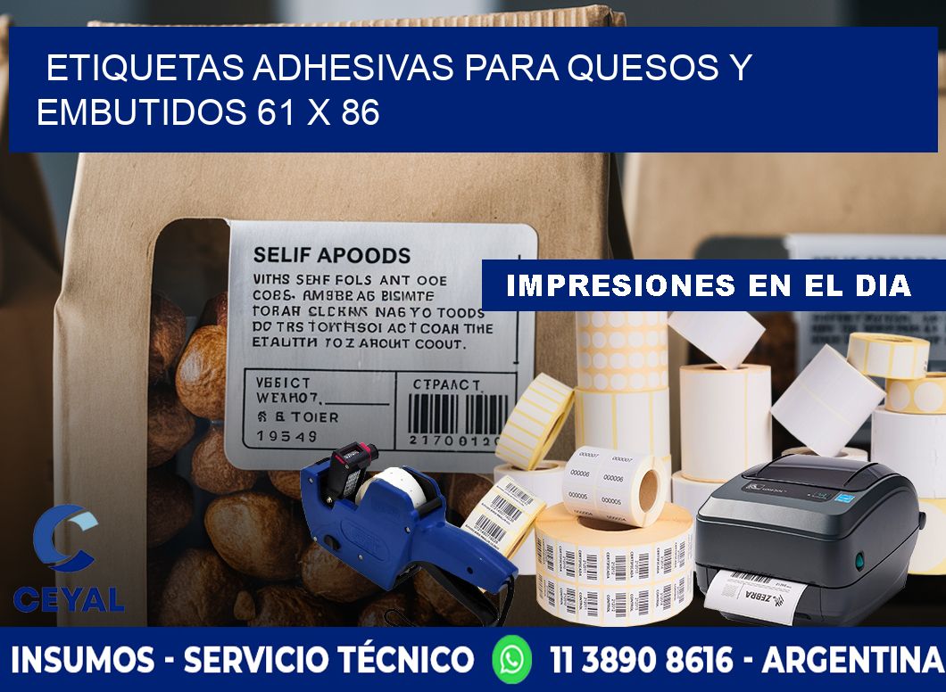 Etiquetas adhesivas para quesos y embutidos 61 x 86