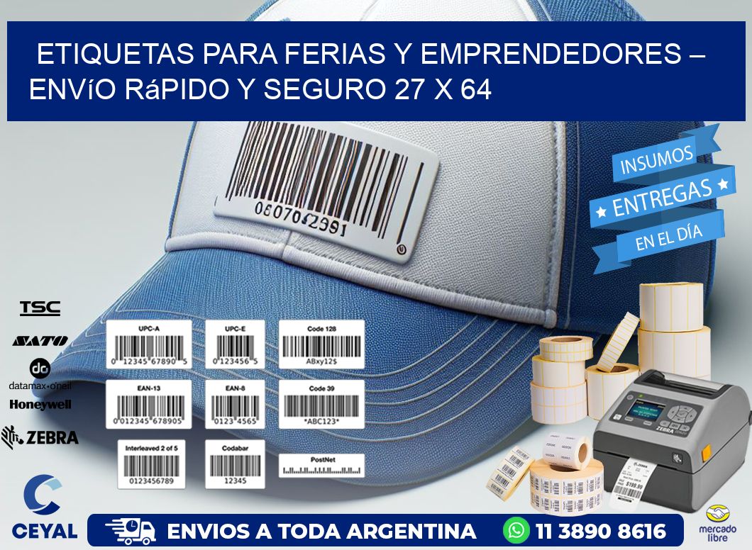 Etiquetas para Ferias y Emprendedores – Envío Rápido y Seguro 27 x 64