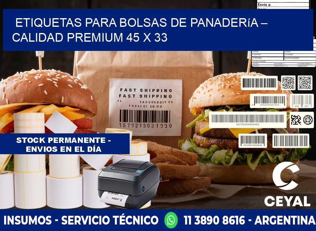 Etiquetas para bolsas de panadería – Calidad premium 45 x 33