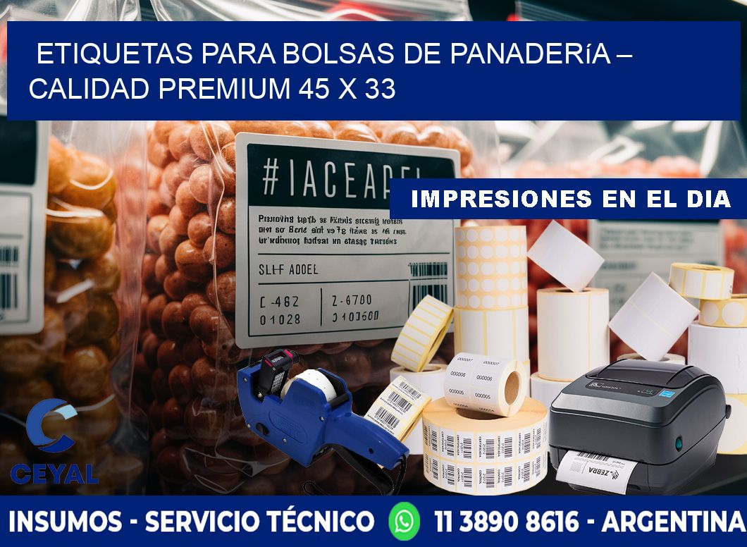 Etiquetas para bolsas de panadería – Calidad premium 45 x 33