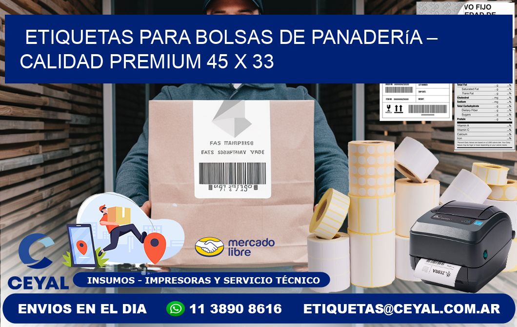 Etiquetas para bolsas de panadería – Calidad premium 45 x 33