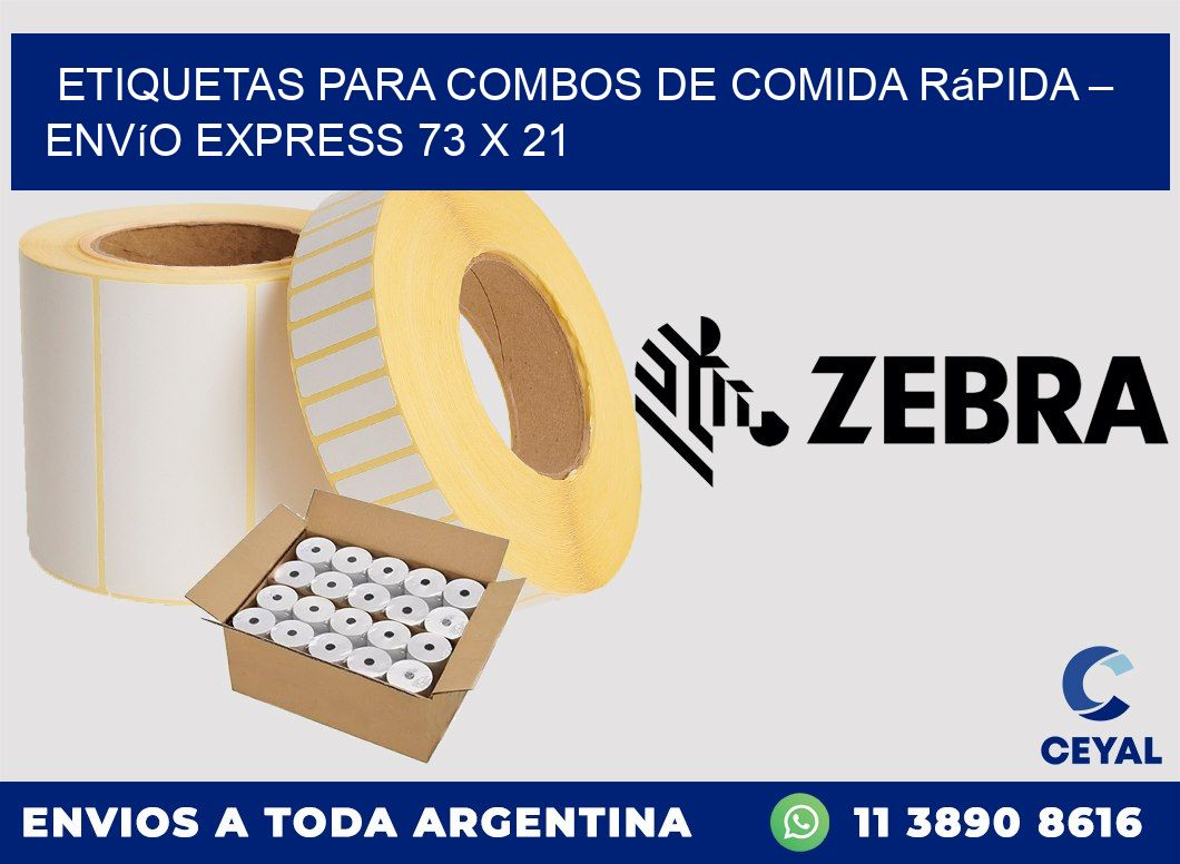 Etiquetas para combos de comida rápida – Envío express 73 x 21