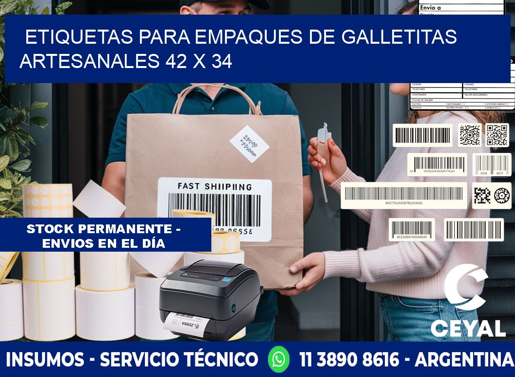 Etiquetas para empaques de galletitas artesanales 42 x 34