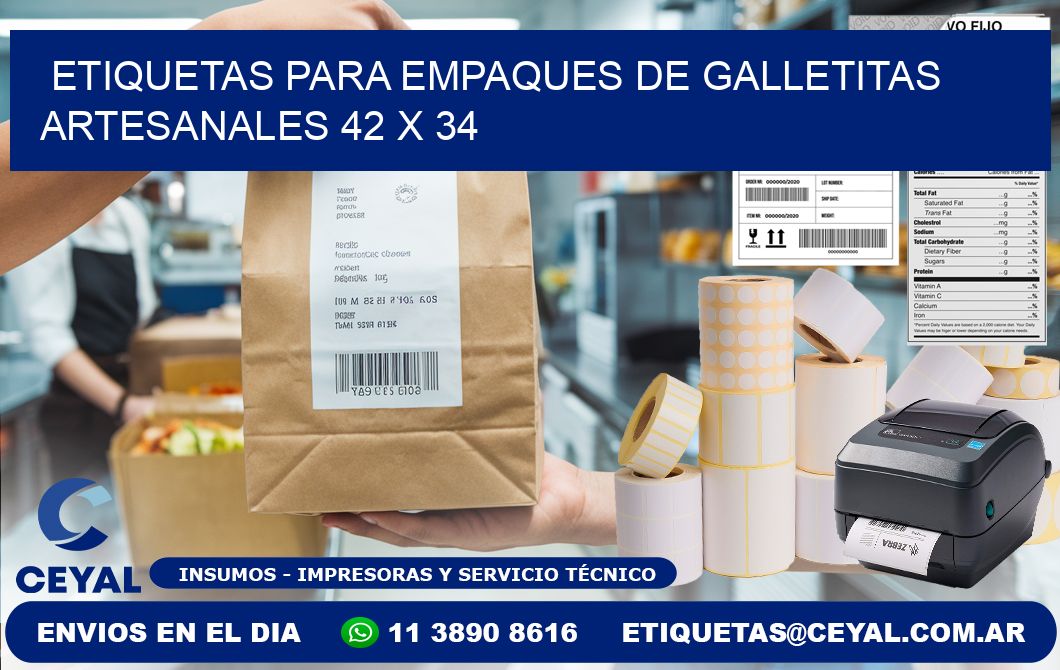 Etiquetas para empaques de galletitas artesanales 42 x 34
