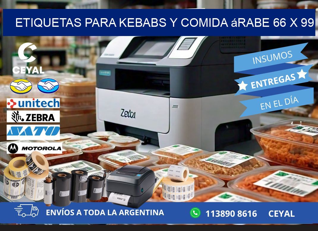 Etiquetas para kebabs y comida árabe 66 x 99