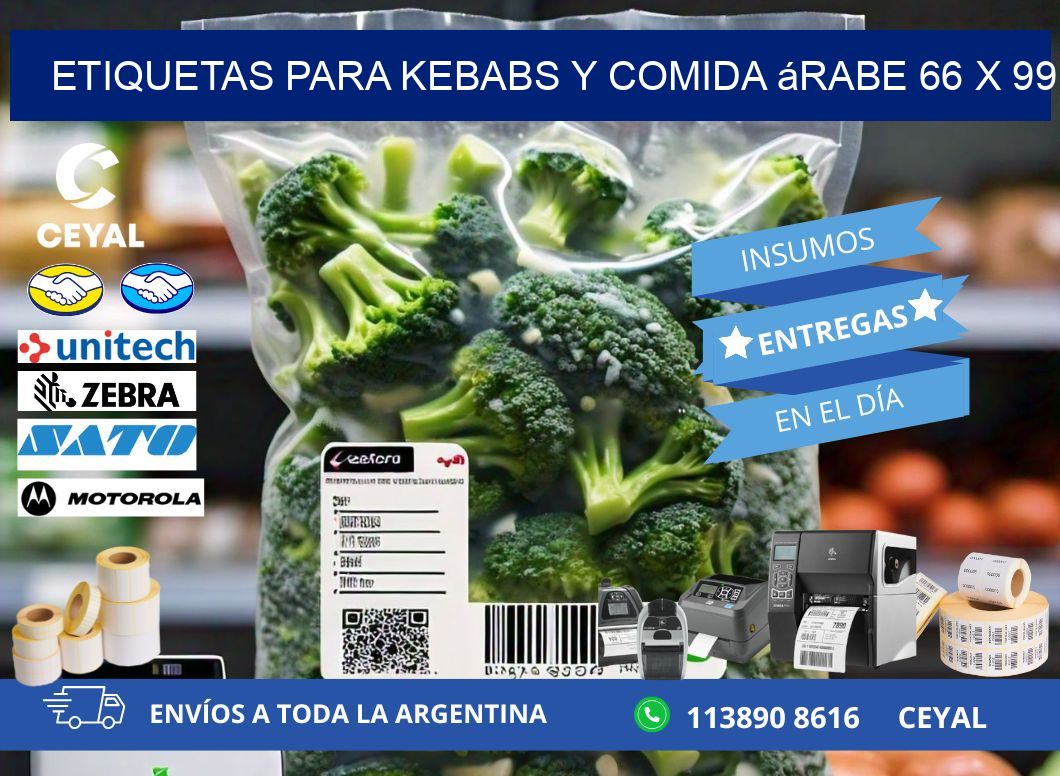 Etiquetas para kebabs y comida árabe 66 x 99