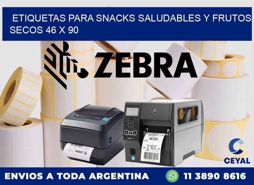 Etiquetas para snacks saludables y frutos secos 46 x 90