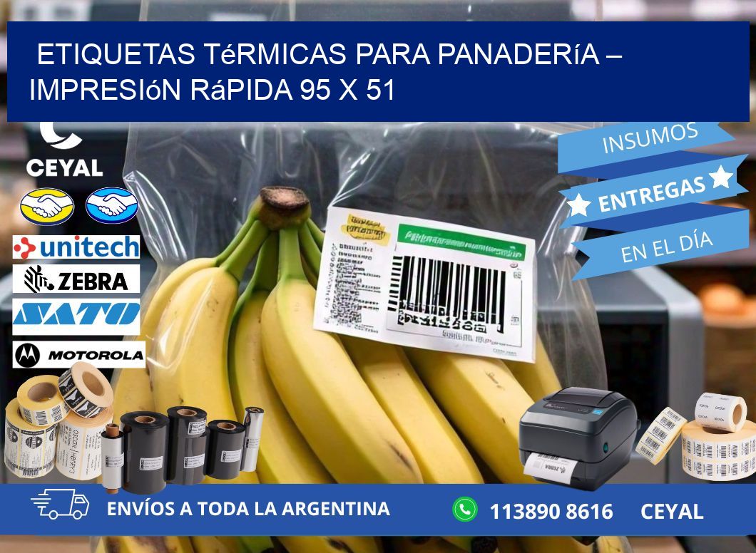 Etiquetas térmicas para panadería – Impresión rápida 95 x 51