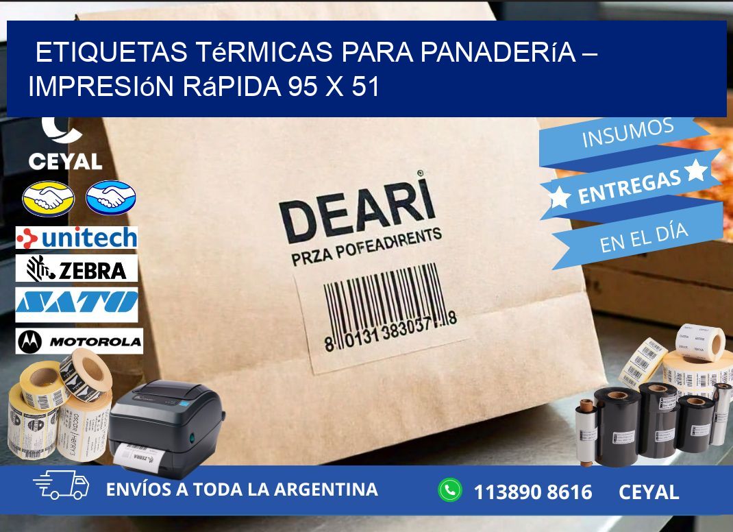 Etiquetas térmicas para panadería – Impresión rápida 95 x 51