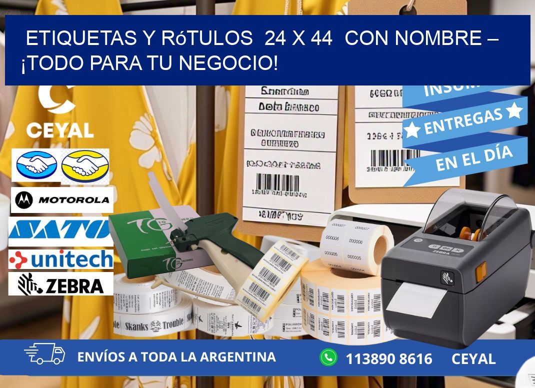 Etiquetas y Rótulos  24 x 44  con Nombre – ¡Todo para tu Negocio!