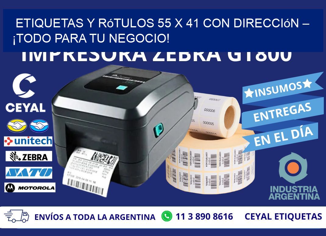 Etiquetas y Rótulos 55 x 41 con Dirección – ¡Todo para tu Negocio!