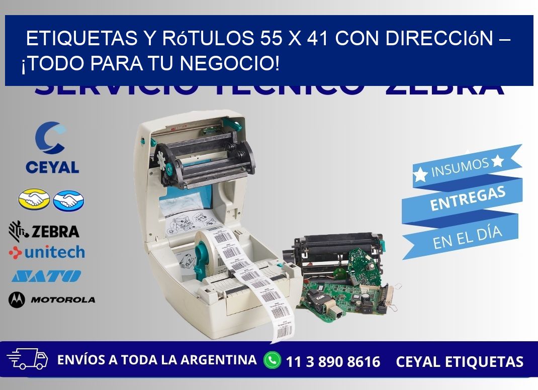 Etiquetas y Rótulos 55 x 41 con Dirección – ¡Todo para tu Negocio!