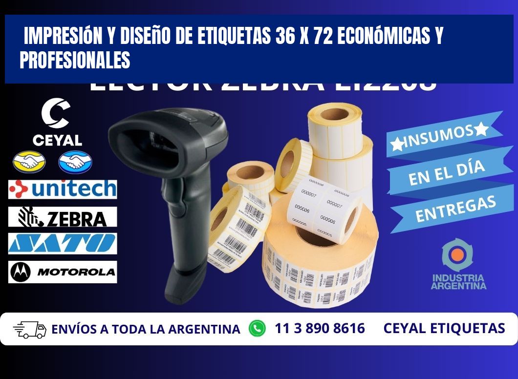 Impresión y Diseño de Etiquetas 36 x 72 Económicas y Profesionales