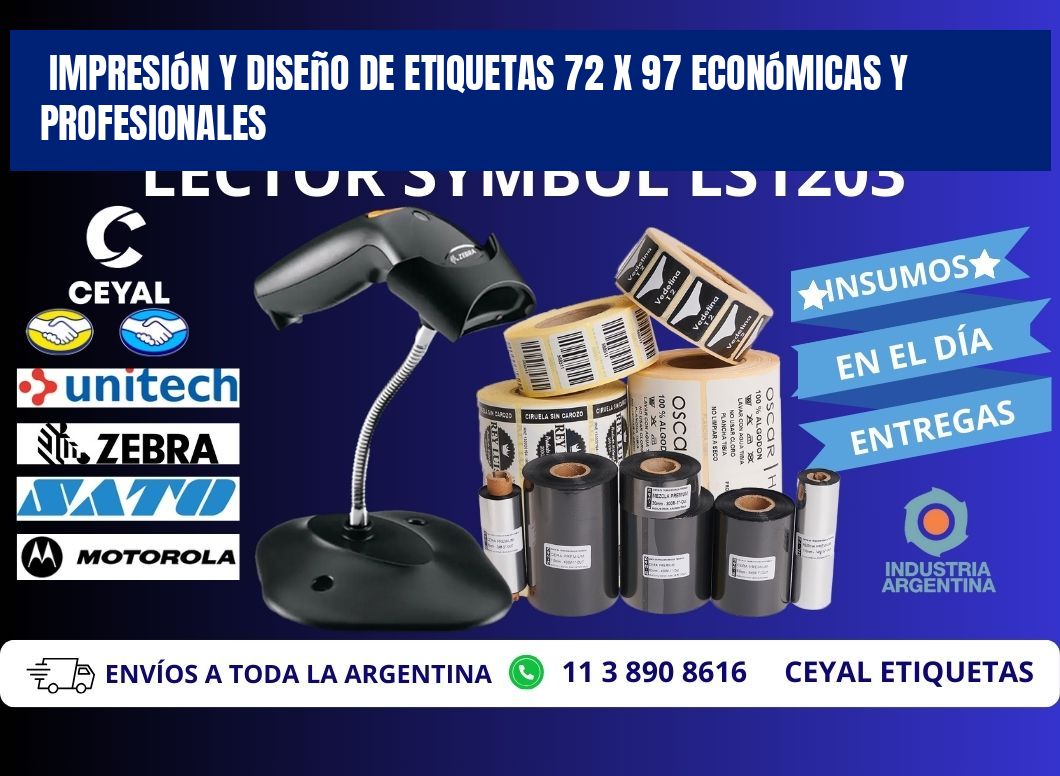 Impresión y Diseño de Etiquetas 72 x 97 Económicas y Profesionales