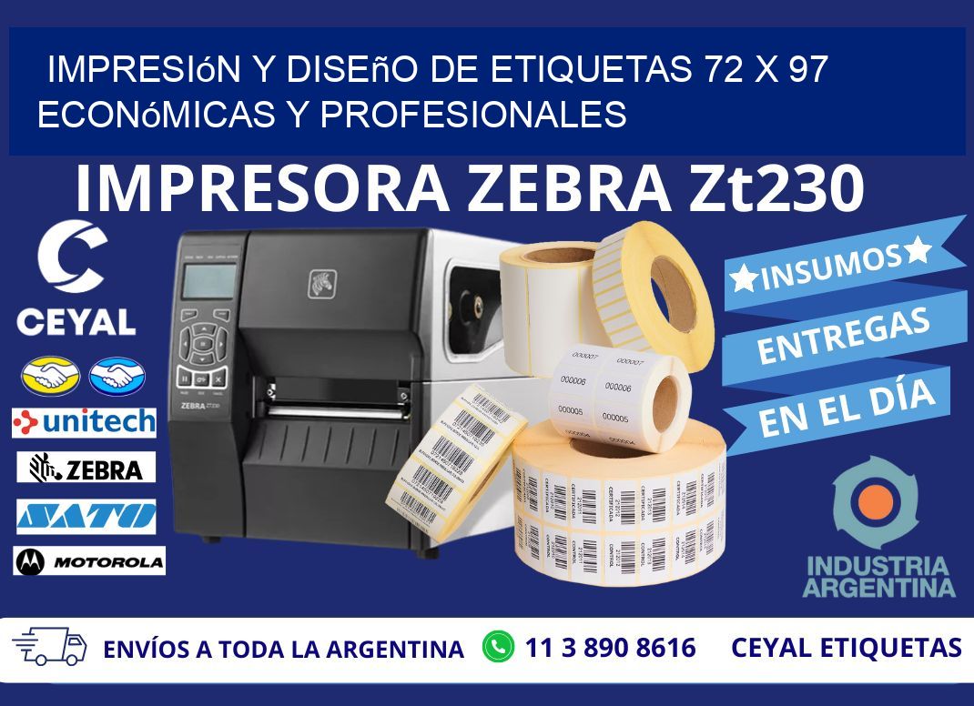 Impresión y Diseño de Etiquetas 72 x 97 Económicas y Profesionales