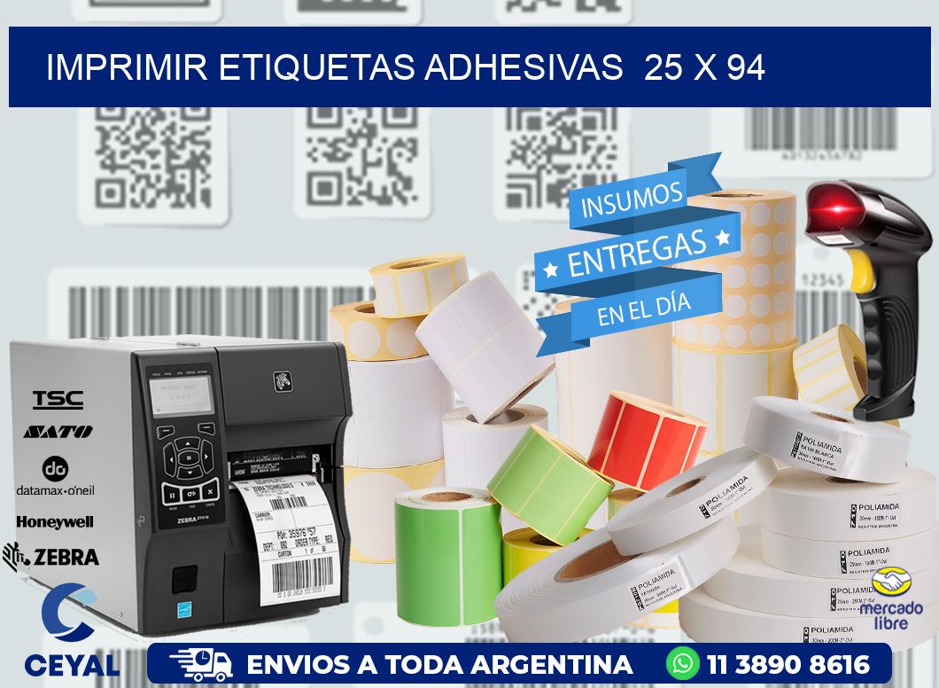 Imprimir Etiquetas adhesivas  25 x 94