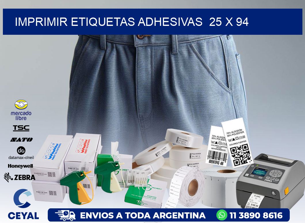 Imprimir Etiquetas adhesivas  25 x 94